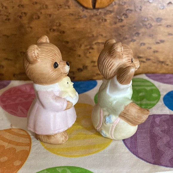 Vintage Ceramic Easter Homco Teddy Bear Figurines ~ Set of 2 ~ #1430 - Picture 5 of 6